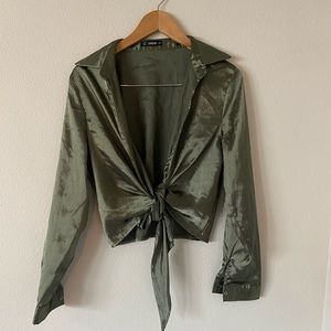 Front tied Satin Top